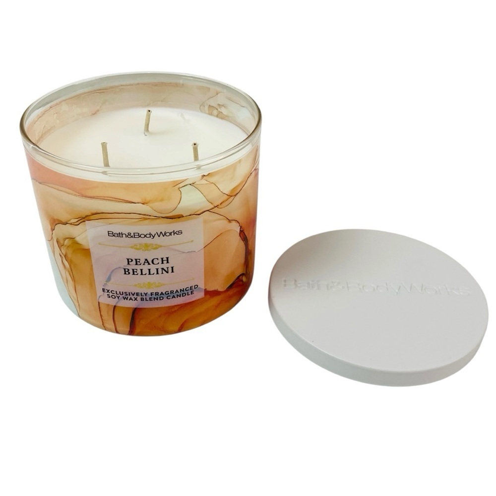 Bath & Body Works Peach Bellini 3 Wick Candle 14oz
